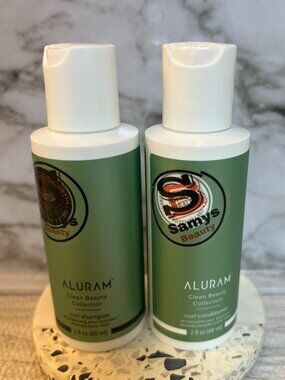 Aluram Clean Beauty Curl Shampoo & Conditioner Duo Travel Size 2oz Each Organic